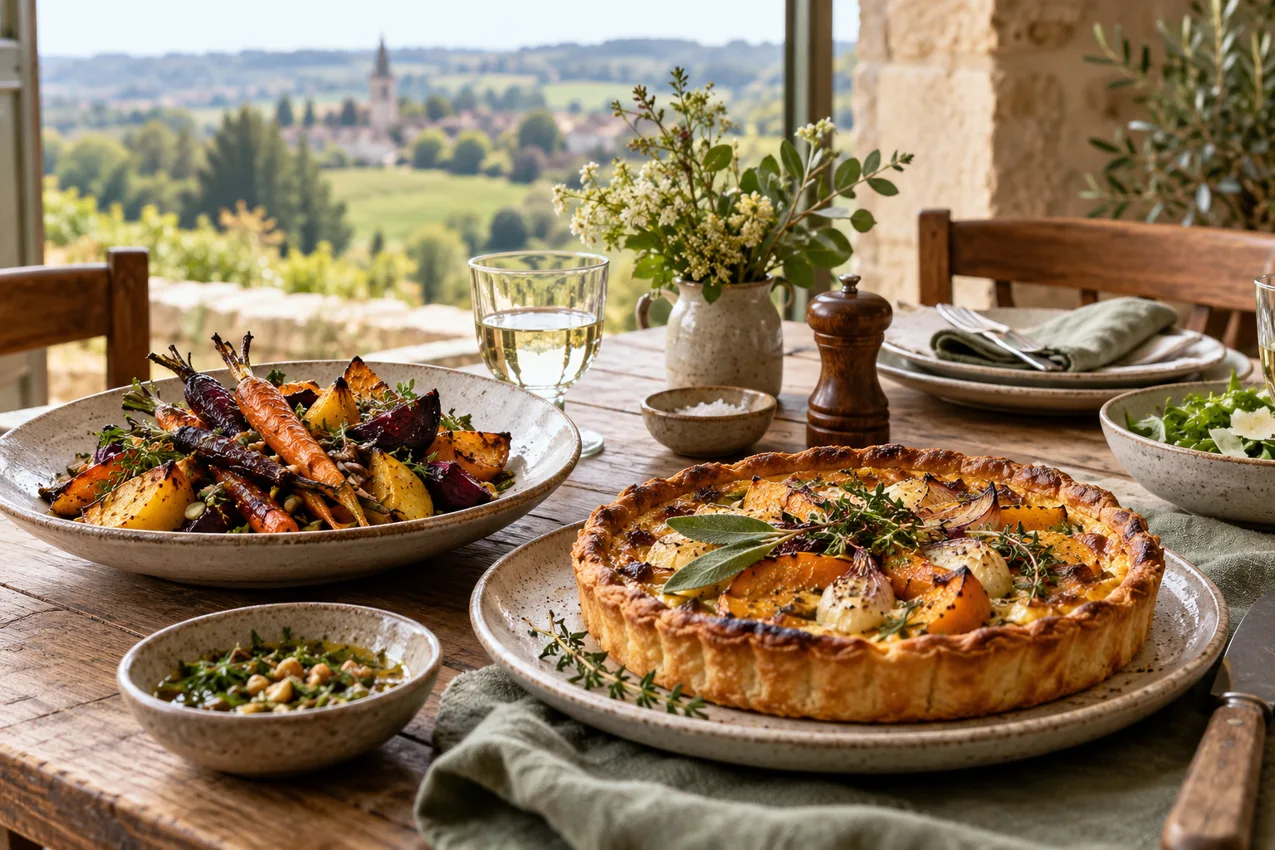 Illustration générée d’une table de bistrot, utilisée pour présenter les modèles de site
